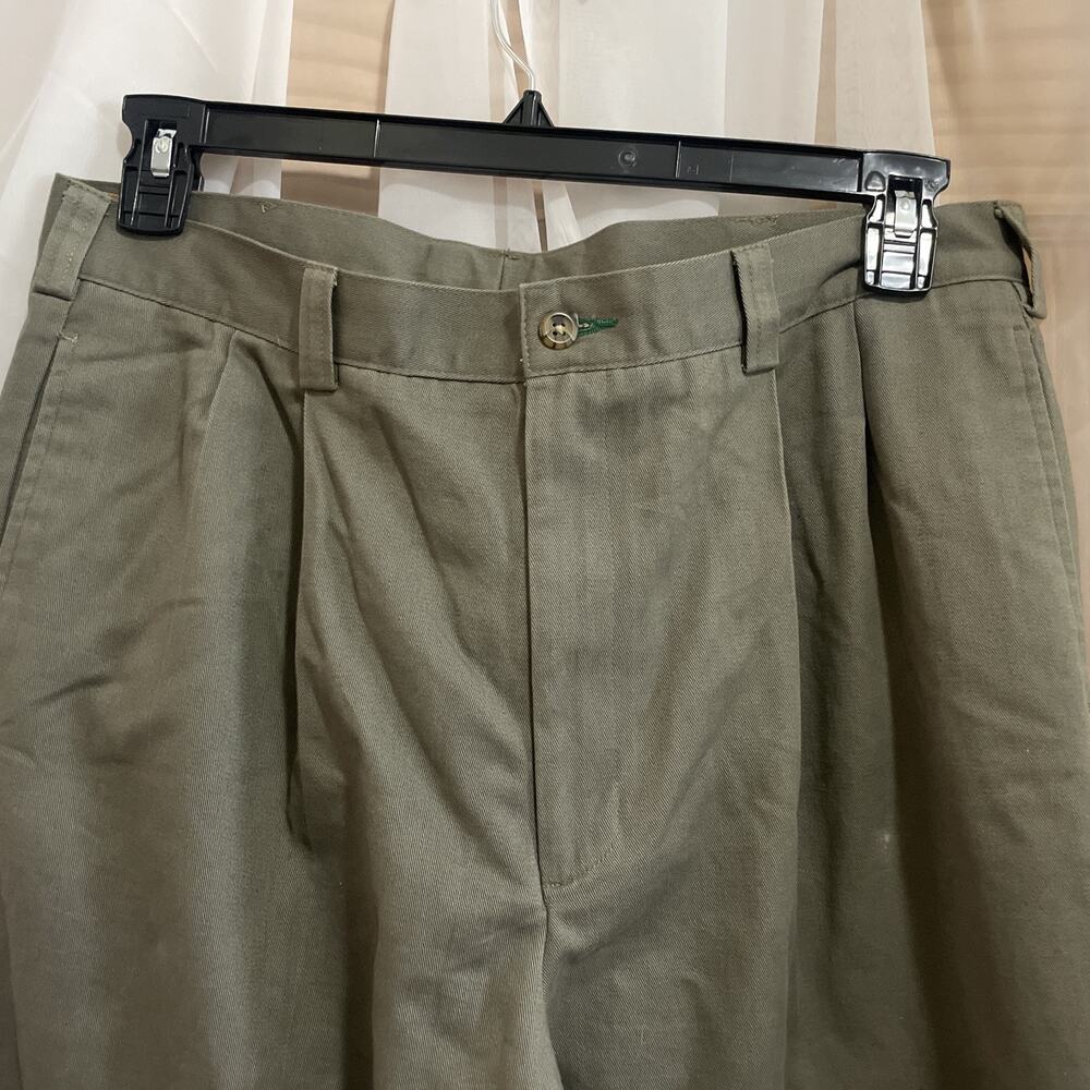TOMMY HILFIGER Mens Active Khaki Pants Size 36x32 Sage Green Pleated‎